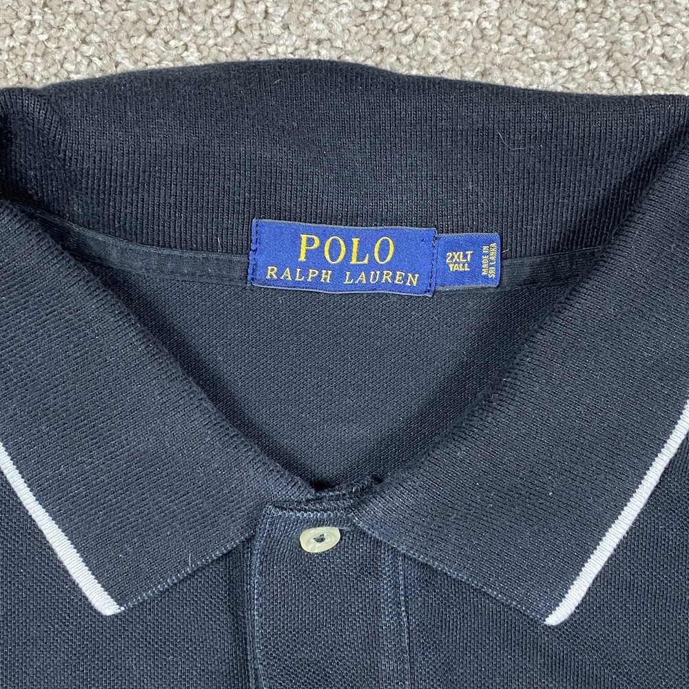 Polo Ralph Lauren Shirt Mens 2XLT Classic‎ Fit Black White Big Pony Crest I 1967 - Picture 4 of 8